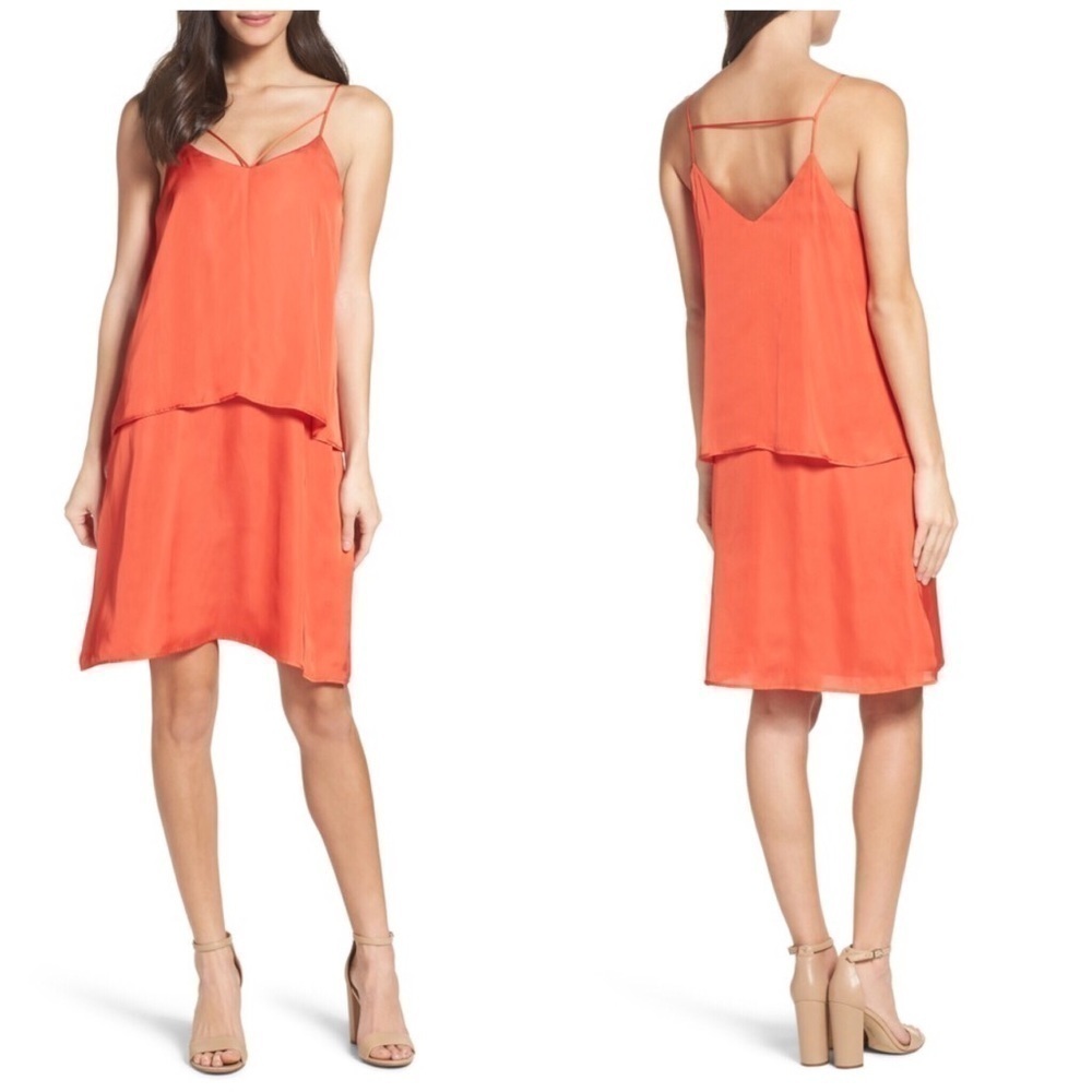 19 Cooper Washed Satin Shift Dress in Poppy Small